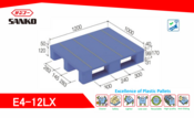 SANKO Plastic Pallet Model E4-12LX｜E-Type Heavy-Duty Pallet for Automated Logistics for Rental